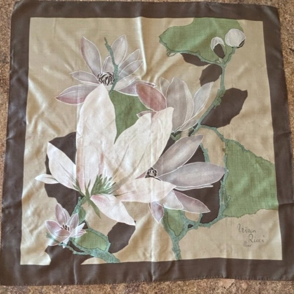 Vintage Nina Ricci Paris Silk Scarf Made in France 30" x 30"